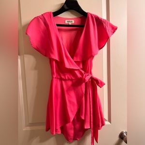 Listicle Hot Pink Shorts romper Size: S